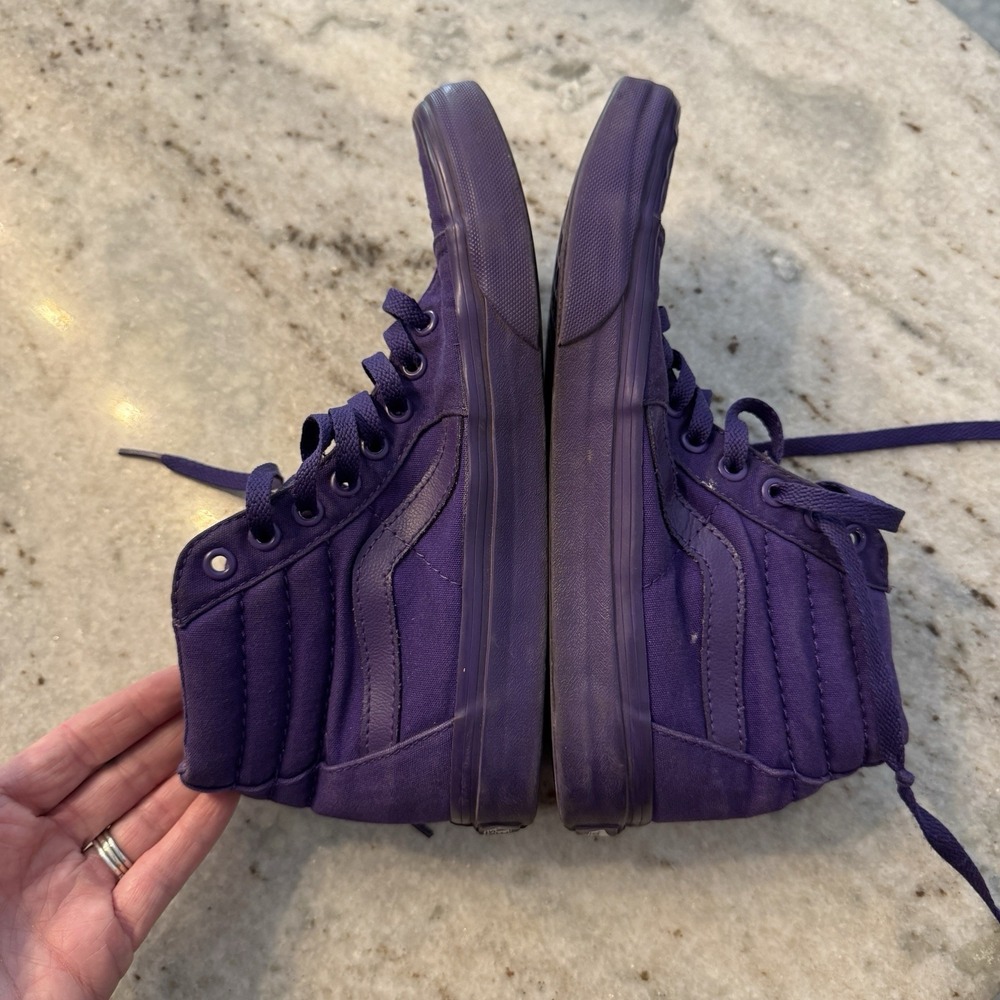 Vans Skater Hi High Top Sneakers Men's 6.5 Women's 8 Canvas Solid Purple Punk